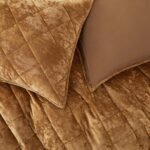 Wonderful Luxury Velvet Caramel Quilt Set, King Diamond Stitch Pattern Bedding,Lightweight Ultra-Soft Skin-Friendly,All-Season,Versatile as Comforter/Bedspread for Adults Teens Kids Bedroom,106"x94" - Image 4