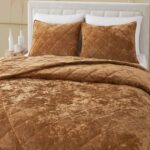 Wonderful Luxury Velvet Caramel Quilt Set, King Diamond Stitch Pattern Bedding,Lightweight Ultra-Soft Skin-Friendly,All-Season,Versatile as Comforter/Bedspread for Adults Teens Kids Bedroom,106"x94" - Image 5