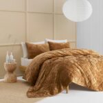 Wonderful Luxury Velvet Caramel Quilt Set, King Diamond Stitch Pattern Bedding,Lightweight Ultra-Soft Skin-Friendly,All-Season,Versatile as Comforter/Bedspread for Adults Teens Kids Bedroom,106"x94" - Image 7