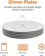 Amazon Basics 6-Piece White Dinner Plate Set, Microwave and Dishwasher Safe for Everyday Use, 10.5 inches - Image 3