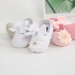 Baby Girls Mary Jane Flats with Bowknot Flowers Princess Wedding Dress Ballet Shoes Non-Slip Toddler First Walkers Newborn Crib Shoes - Image 4