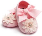Baby Girls Mary Jane Flats with Bowknot Flowers Princess Wedding Dress Ballet Shoes Non-Slip Toddler First Walkers Newborn Crib Shoes - Image 7
