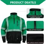 FONIRRA High Visibility Reflective Hoodies for Men Cold Weather Zip Safety Sweatshirts ANSI Class 3 Hi Vis Work Construction Jackets - Image 5