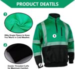 FONIRRA High Visibility Reflective Hoodies for Men Cold Weather Zip Safety Sweatshirts ANSI Class 3 Hi Vis Work Construction Jackets - Image 7