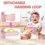 Baby Bilingual Musical Rabbit Stuffed Animals Toys,Infant Early Learning Toy with Light-Up Music & Crinkle,Tummy Time Toys for 0 3 6 9 12+ Months for Baby Boy Girl Easter Gift,Pink - Image 5