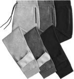 Sweatpants for Men Fleece 3 Pack Joggers Gym Workout Athletic Track Mens Sweat Pants Cotton with Zipper Pockets - Image 8