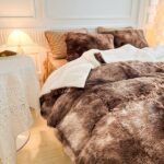 Luxury Faux Fur Shaggy Comforter Set Twin Size, Plush & Sherpa Reversible Comforter Tie Dye Coffee, 3 Pieces Fluffy Fuzzy Bedding Set Ultra Soft and Warm for Winter (1 Comforter + 2 Pillowcases) - Image 4