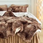 Luxury Faux Fur Shaggy Comforter Set Twin Size, Plush & Sherpa Reversible Comforter Tie Dye Coffee, 3 Pieces Fluffy Fuzzy Bedding Set Ultra Soft and Warm for Winter (1 Comforter + 2 Pillowcases) - Image 5