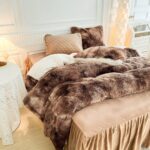 Luxury Faux Fur Shaggy Comforter Set Twin Size, Plush & Sherpa Reversible Comforter Tie Dye Coffee, 3 Pieces Fluffy Fuzzy Bedding Set Ultra Soft and Warm for Winter (1 Comforter + 2 Pillowcases) - Image 7
