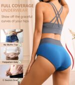 Eiggam High Waisted Underwear for Women Tummy Control Panties Cotton Briefs Full Coverage Breathable Underwear Packs Women - Image 3