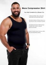 Mens Compression Shirt Sleeveless Slimming Body Shaper Undershirts Tummy Control Workout Tank Top - Image 5
