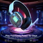 HW10 Wireless Gaming Headset for PS5, PS4, PC, Switch, Mac, 2.4GHz Wireless Gaming Headphone with Flip Noise Canceling Mic, 50H Battery, 50mm Drivers, RGB Lights (White/Black) - Image 5