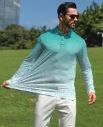 zeetoo Long Sleeve Polo Shirts for Men Golf Polo Collared Shirts Performance Athletic Casual Golf Shirts - Image 8