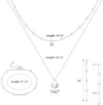Zeffy Gold Pearl Necklace for Women, Dainty 14K Gold/Silve Plated Layered Pearl Choker Pearl Earrings Pearl Bracelets Wedding Trendy Gold Jewelry Set for Women Gifts - Image 3