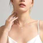 Zeffy Gold Pearl Necklace for Women, Dainty 14K Gold/Silve Plated Layered Pearl Choker Pearl Earrings Pearl Bracelets Wedding Trendy Gold Jewelry Set for Women Gifts - Image 4