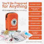 Dr Brahmsy’s Pet First Aid Kit for Dogs and Cats - Vet-Approved Essential Survival and Emergency Supplies for Home, Travel, Camping, Hiking - Packed in a Portable Waterproof Pouch - 45-Piece Set - Image 4