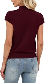 Sampeel Womens Short Sleeve Sweater Mock Neck Summer Top Dressy Casual Basic Knit Pullover Shirt - Image 6