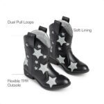 DREAM PAIRS Girls Cowgirl Boots Mid Calf Glitter Cowboy Western Boots Toddler Girls Star Riding Shoes - Image 4