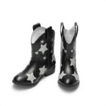 DREAM PAIRS Girls Cowgirl Boots Mid Calf Glitter Cowboy Western Boots Toddler Girls Star Riding Shoes - Image 6