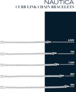 Nautica Curb Link Chain Stainless Steel Bracelet for Men ID Bar Clasp Sailboat Logo - Image 6