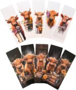 Highland Cow Bookmarks 10PC Page Markers for Book Lovers Teacher Office Stationery Supplies Animal Bulk Gift Set Fun Office Reading Accessories Bookish Bookworm Adults Women - Image 5