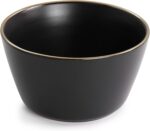 Elama Paul 16 Piece Stoneware Dinnerware Set in Matt Black with Gold Rim, Matte Black, 16 Piece Set (Arthur Paul Louis Set) - Image 5