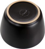 Elama Paul 16 Piece Stoneware Dinnerware Set in Matt Black with Gold Rim, Matte Black, 16 Piece Set (Arthur Paul Louis Set) - Image 6