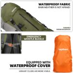70L Camping Hiking Backpack with Rain Cover Waterproof Backpacking Backpack for Hiking Treeking Climbing Outdoor - Image 6