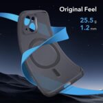 ESR for iPhone 15 Case, Compatible with MagSafe, Military-Grade Protection, Resists Yellowing and Scratches, Magnetic Phone Case for iPhone 15, Zero Series, Frosted Black - Image 4
