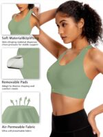 AENLLEY Padded Racerback Sports Bras for Women - Breathable Medium Support for Yoga Gym Workout Fitness - Image 8