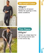 wirarpa Men's Long Johns Thermal Underwear Set Light Fleece Lined Base Layer Long Sleeve Top and Bottom - Image 7
