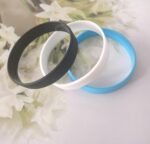 12 Pcs Rubber Bracelets for Men Women, Stretch Blank Silicone Wristbands Bracelets for Events Party Sports (Black, White, Blue) - Image 7