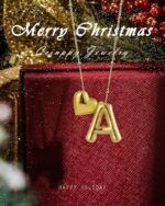 CCINPPY Heart Letter Necklace, 14k Gold Plated Initial Dainty Necklace for Women, Chunky Bubble Balloon Charm Pendant Name Personalized Jewelry Gift - Image 8