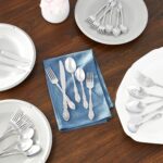 Oneida Silverware Set For 8, Wordsworth 45-Piece with Serving Utensils, Service For 8, Ornate Pattern, Mirror Finish, 18/0 Stainless Steel, Dishwasher Safe, Knives Spoons and Forks (Silver, 45 Pieces) - Image 3
