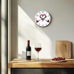 CHGCRAFT 12inch Red Wine Glass Wall Clock Battery Operated Silent Non Ticking Round Decorative Clock for Office Home Living Room Bedroom Bathroom Kitchen Decor - Image 7
