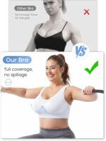 FITTIN Racerback Sports Bras for Women: High Support 3 Pack Adjustable Padded Full Coverage for Gym Workout - for Large Bust - Image 5