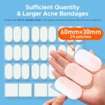TKTK Large Pimple Patches for Face, 60 x 30 mm XL Acne Patches, Big Hydrocolloid Bandages for Body, Back, Forehead, Chin, Neck Blemish Zit Breakouts (Oval, Square, Dot 5 Sizes 124 Count) - Image 3