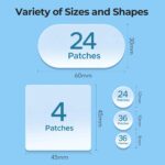 TKTK Large Pimple Patches for Face, 60 x 30 mm XL Acne Patches, Big Hydrocolloid Bandages for Body, Back, Forehead, Chin, Neck Blemish Zit Breakouts (Oval, Square, Dot 5 Sizes 124 Count) - Image 5