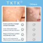 TKTK Large Pimple Patches for Face, 60 x 30 mm XL Acne Patches, Big Hydrocolloid Bandages for Body, Back, Forehead, Chin, Neck Blemish Zit Breakouts (Oval, Square, Dot 5 Sizes 124 Count) - Image 6