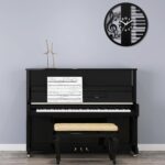 12 Inch Music Themed Wall Clock - Piano Key & Musical Note Design, Silent and Battery Operated - Perfect for Music Room, Studio Decor - Gift for Pianists, Musicians & Music Lover - Image 5