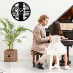12 Inch Music Themed Wall Clock - Piano Key & Musical Note Design, Silent and Battery Operated - Perfect for Music Room, Studio Decor - Gift for Pianists, Musicians & Music Lover - Image 6