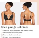 DotVol Women's Deep Plunge Bra Convertible Push up Low Cut Seamless Wireless Bra - Image 4