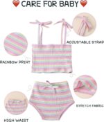 MODNTOGA Newborn Toddler Baby Girls Summer Clothes Set Rainbow Outfits Sleeveless Halter Tank Top Striped Shorts Pants - Image 5