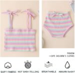 MODNTOGA Newborn Toddler Baby Girls Summer Clothes Set Rainbow Outfits Sleeveless Halter Tank Top Striped Shorts Pants - Image 6