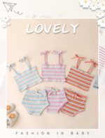 MODNTOGA Newborn Toddler Baby Girls Summer Clothes Set Rainbow Outfits Sleeveless Halter Tank Top Striped Shorts Pants - Image 8