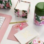 kate spade new york Note Cube with 400 Blank Sheets and Black Ink Pen, Cute Paper Holder for Desk (Hidden Garden) - Image 6