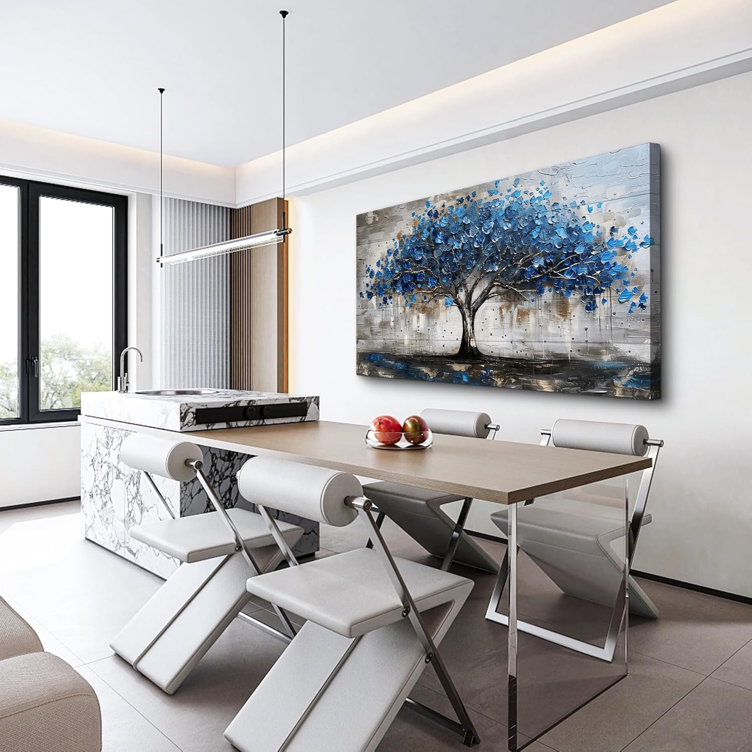 Lapremoly Framed Wall Decor For Living Room Wall Art For Office Bedroom Decor Tree Panoramic Landscape Wall Paintings Canvas Prints Textured Abstract Pictures Artwork Modern Home Decorations - Image 4