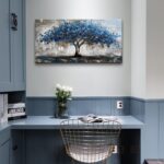 Lapremoly Framed Wall Decor For Living Room Wall Art For Office Bedroom Decor Tree Panoramic Landscape Wall Paintings Canvas Prints Textured Abstract Pictures Artwork Modern Home Decorations - Image 7