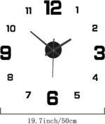 Frameless DIY Wall Clock, Large 3D DIY Wall Clock, Modern 3D Wall Clock Decor Sticker Frameless Wall Clocks, Big Wall Clock Wall Stickers for Home Living Room Office Wall Decorations (Black) - Image 4