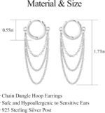 Ritach Chain Earrings for Women Trendy Sterling Silver Post Gold Silver Huggie Chain Dangle Drop Earrings for Sensitive Ears - Image 6